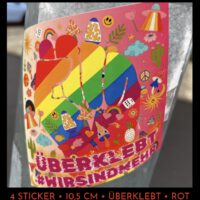 Die Sticker "Überklebt" WIR SIND MEHR! (4 Stück - rot)
