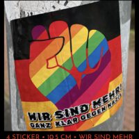 Die Sticker WIR SIND MEHR! (4 Stück quadratisch)